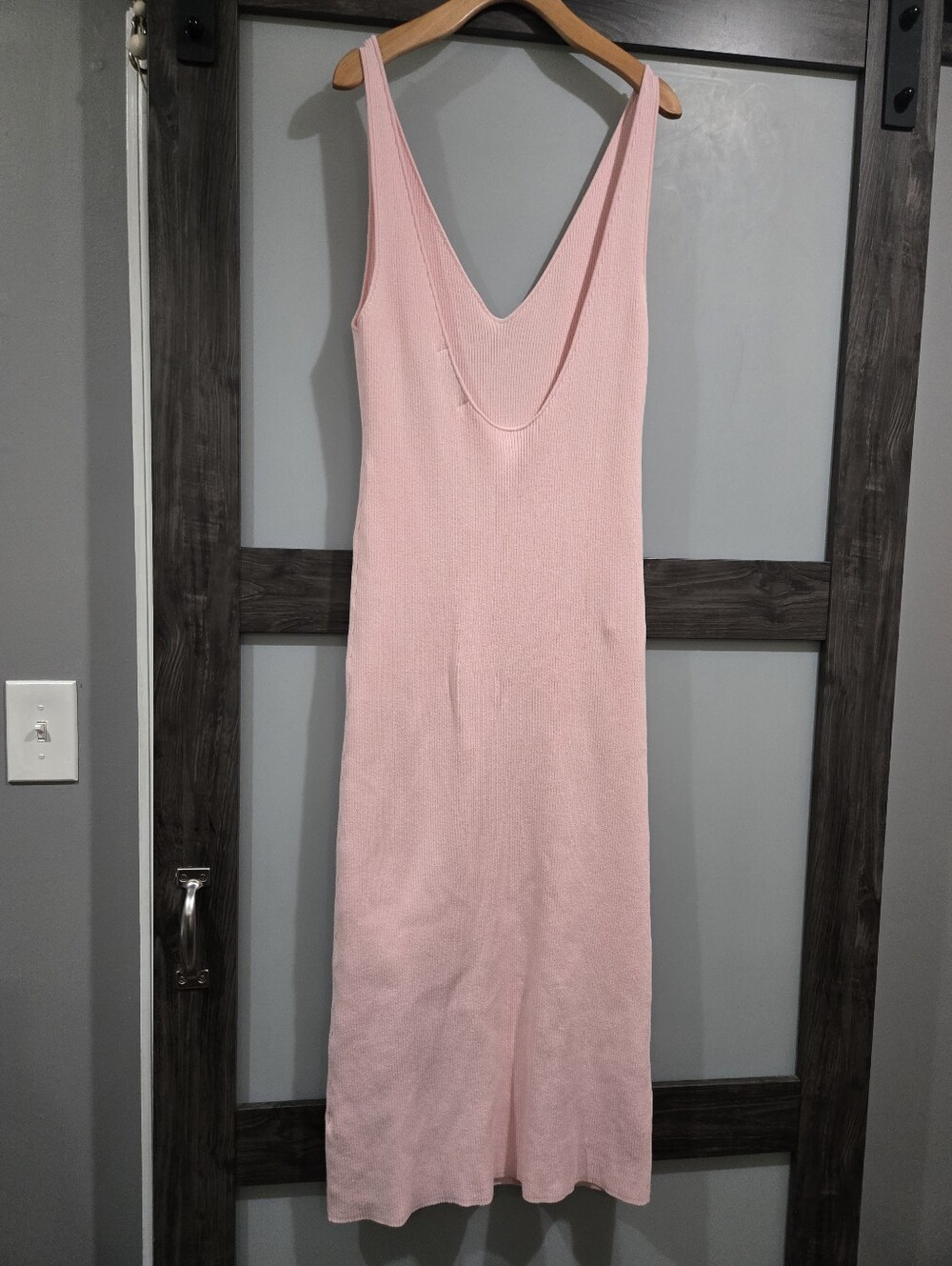 Free People Beach Pink Daniela Sweater Ribbed Knit Midi Dress-size Medium - Picture 6 of 10
